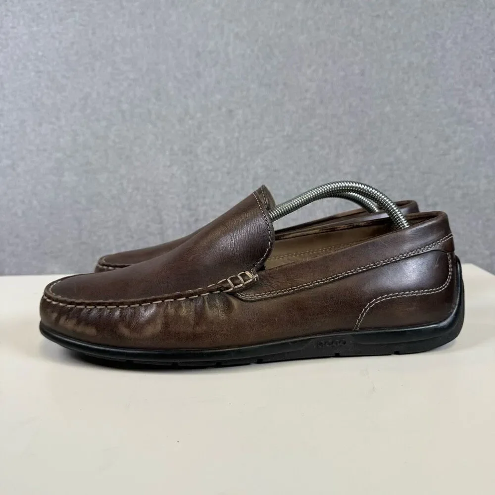 Ecco Men’s 43 U.S. 10 Brown Leather Slip On Dress Shoes Loafers
